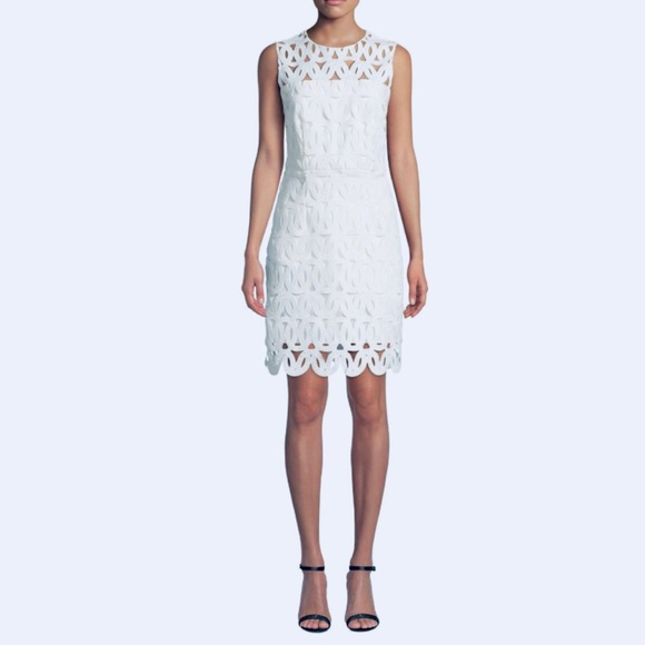 MILLY SIENNA EMBROIDERED SCALLOP LACE SLEEVELESS  DRESS IN WHITE SIZE 2 - Picture 8 of 16